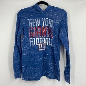 NFL New York Giants Football Pull Over Hooded Long Sleeve Shirt